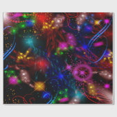 ネオンスタースワーズ絵を描（ばちゃばちゃ）跳ねる抽象芸術 ラッピングペーパー (フラット)