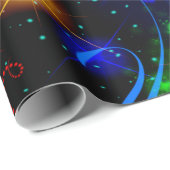 ネオンスタースワーズ絵を描（ばちゃばちゃ）跳ねる抽象芸術 ラッピングペーパー (ロールコーナー)