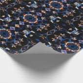 ネオンスターバスト万華鏡のように千変万化するパターン ラッピングペーパー (角)