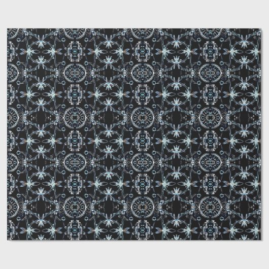 ネオンスターバスト万華鏡のように千変万化するパターン ラッピングペーパー (フラット)