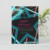 ネオンスター レトロ ユーフォリアスタイル バースデー インビテーション (スタンド正面)