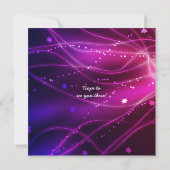 ネオンスタ白熱［赤熱］光を放つーズバルミツワー招待状 招待状 (裏面)