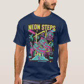 ネオンステップス レトロ スポーツ風 Tシャツ (正面)