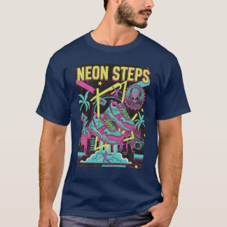 ネオンステップス レトロ スポーツ風 Tシャツ