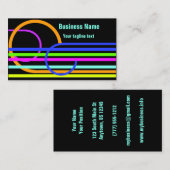 ネオンストライプとカーブ 名刺 (正面/裏面)