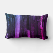 ネオンストライプのピンクと紫の抽象芸術モダン ランバークッション (裏面)