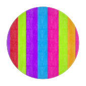 ネオンストライプカラフルズ | カッティングボード (正面)