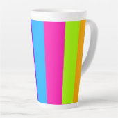 ネオンストライプカラフルズ | カフェラテマグ (右アングル)