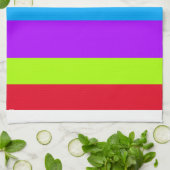 ネオンストライプカラフルズ | キッチンタオル (折り畳み)