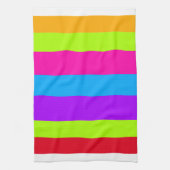 ネオンストライプカラフルズ | キッチンタオル (縦)