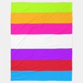 ネオンストライプカラフルズ | フリースブランケット (正面)