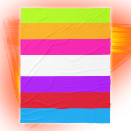 ネオンストライプカラフルズ | フリースブランケット