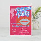 ネオンストライプパジャ名門私立校風のマパーティー誕生日 招待状 (スタンド正面)