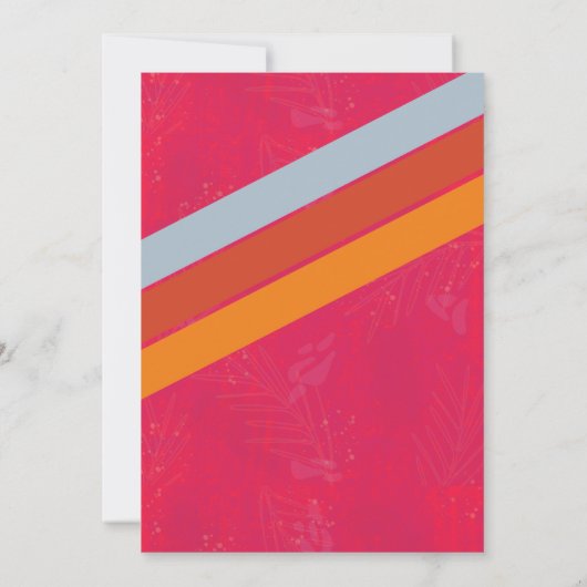 ネオンストライプパジャ名門私立校風のマパーティー誕生日 招待状 (裏面)