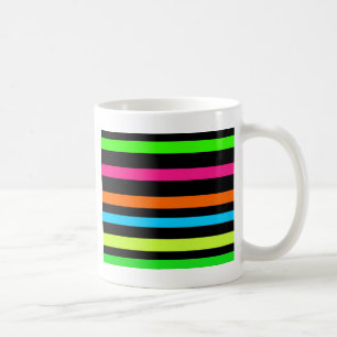 ネオンストライプ柄 コーヒーマグカップ
