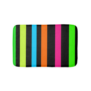 ネオンストライプ柄 バスマット