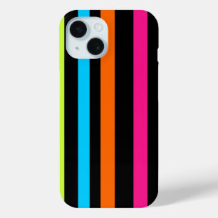 ネオンストライプ柄 iPhone 15ケース