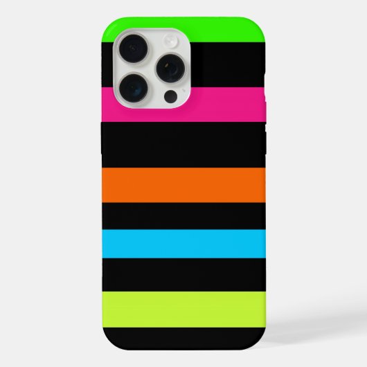 ネオンストライプ柄 iPhoneケース (裏面)