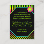 ネオンストライプ水玉模様バルミツワーエンクロージャカード エンクロージャーカード (裏面)