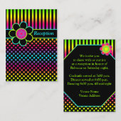 ネオンストライプ水玉模様バルミツワーエンクロージャカード エンクロージャーカード (正面/裏面)