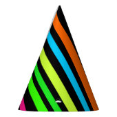 ネオンストライプ パーティーハット (左)