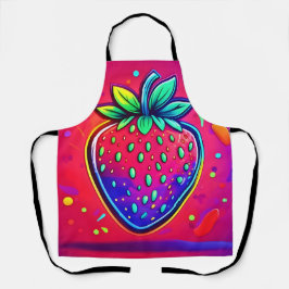 ネオンストロベリポップ・アートのー エプロン