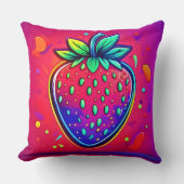 ネオンストロベリポップ・アートのー クッション (正面)