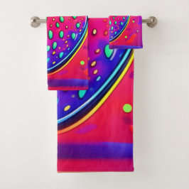 ネオンストロベリポップ・アートのー バスタオルセット