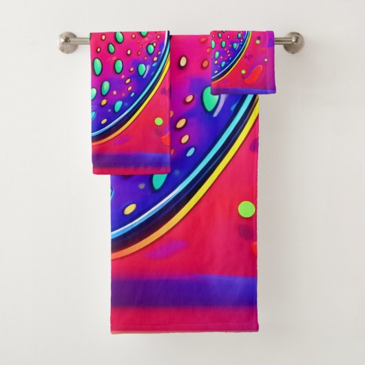 ネオンストロベリポップ・アートのー バスタオルセット (インサイチュ)