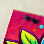 ネオンストロベリポップ・アートのー ビーチタオル (インサイチュ)