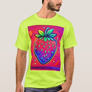 ネオンストロベリポップ・アートのー Tシャツ