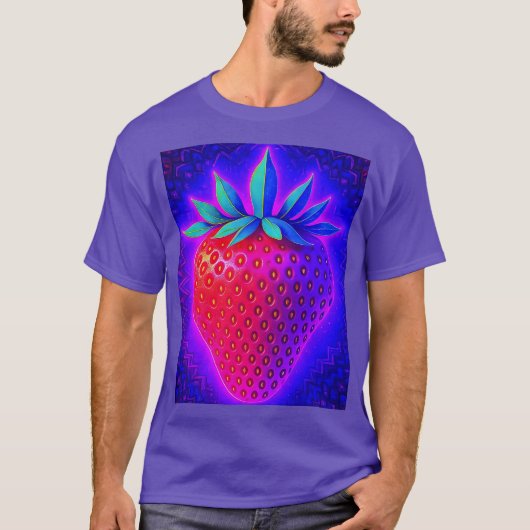 ネオンストロベリー鮮やかルック ユニセックスTシャツ大人用 Tシャツ (正面)