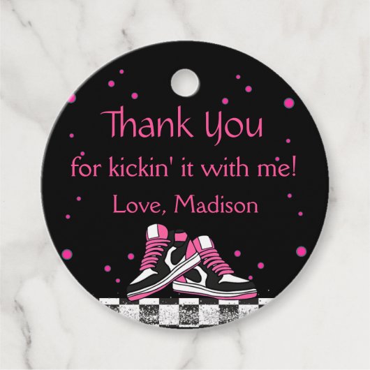 ネオンスニーカー誕生日グリッターありがとう フェイバータグ (正面)