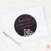 ネオンスニーカー誕生日グリッターありがとう ラウンドシール (封筒)