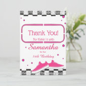 ネオンスニーカー誕生日グリッター サンキューカード (スタンド正面)