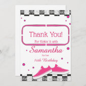 ネオンスニーカー誕生日グリッター サンキューカード (正面/裏面)