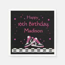 ネオンスニーカー誕生日グリッター スタンダードカクテルナプキン