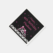 ネオンスニーカー誕生日グリッター スタンダードカクテルナプキン (角)