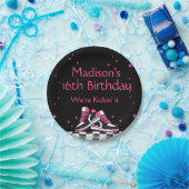 ネオンスニーカー誕生日グリッター ペーパープレート (パーティー)