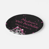 ネオンスニーカー誕生日グリッター ペーパープレート (アングル)