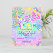 ネオンスプラッシュプールパーティの招待状 招待状 (スタンド正面)