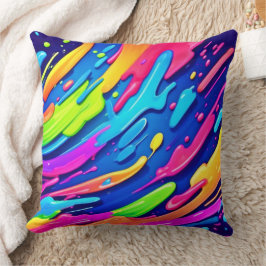 ネオンスプラッシュ抽象芸術アート魔法 クッション