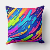 ネオンスプラッシュ抽象芸術アート魔法 クッション (裏面)