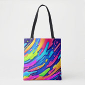 ネオンスプラッシュ抽象芸術アート魔法 トートバッグ (正面)