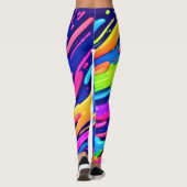 ネオンスプラッシュ抽象芸術アート魔法 レギンス (裏面)