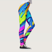 ネオンスプラッシュ抽象芸術アート魔法 レギンス (右)