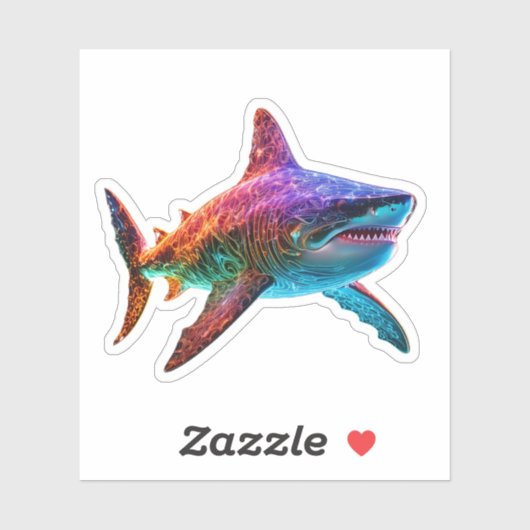 ネオンスペクトラムサメ シール (シート)