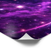ネオンスペースバタフライ銀河アート ポスター (コーナー)
