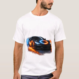 ネオンスポーツカーの炎 Tシャツ
