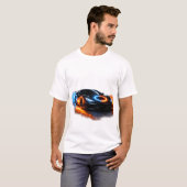 ネオンスポーツカーの炎 Tシャツ (正面フル)
